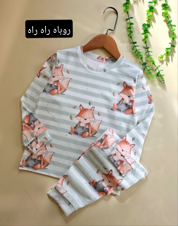 ست آستین بلند خانگی دخترانه/پسرانه کد 1208